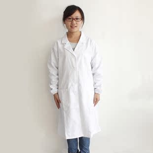 加厚长袖精工呢白大褂长袖女医生服秋装女实验室服药店抗邹工作服