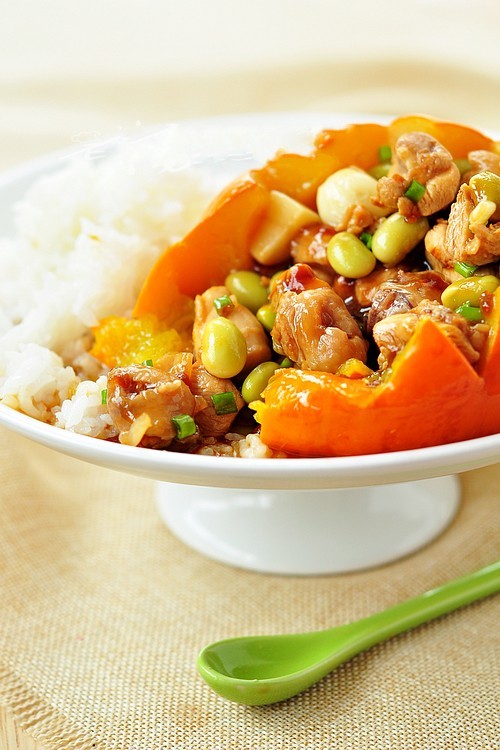 低脂健康减肥菜——美味南瓜蒸鸡肉