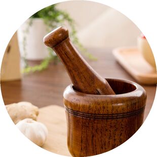 实木捣蒜罐 药盅中药研磨器压蒜器蒜泥器 木捣药罐 蒜臼木臼擂钵