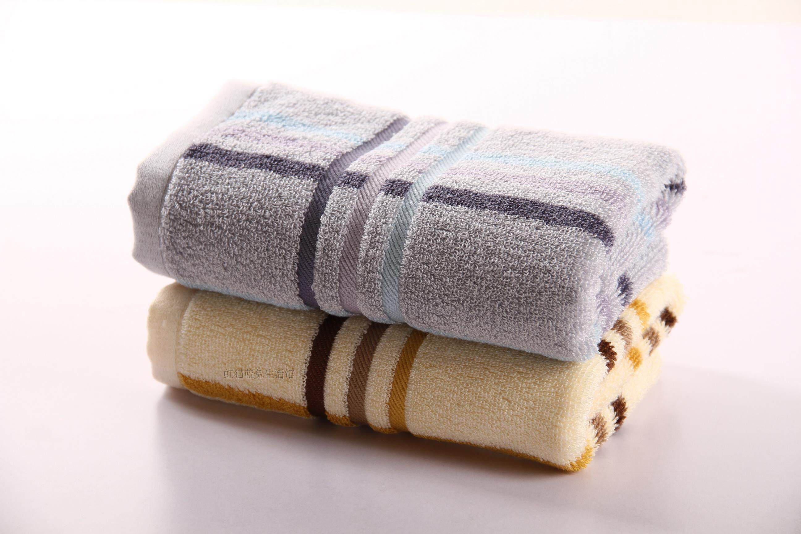 天源家纺竹纤维毛巾 大气条格柔软吸水面巾 正品厂价直销120克