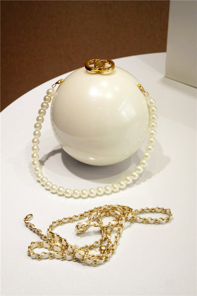 ifashion迷你小包包2017夏季新款时尚链条珍珠圆形球形包单肩斜挎