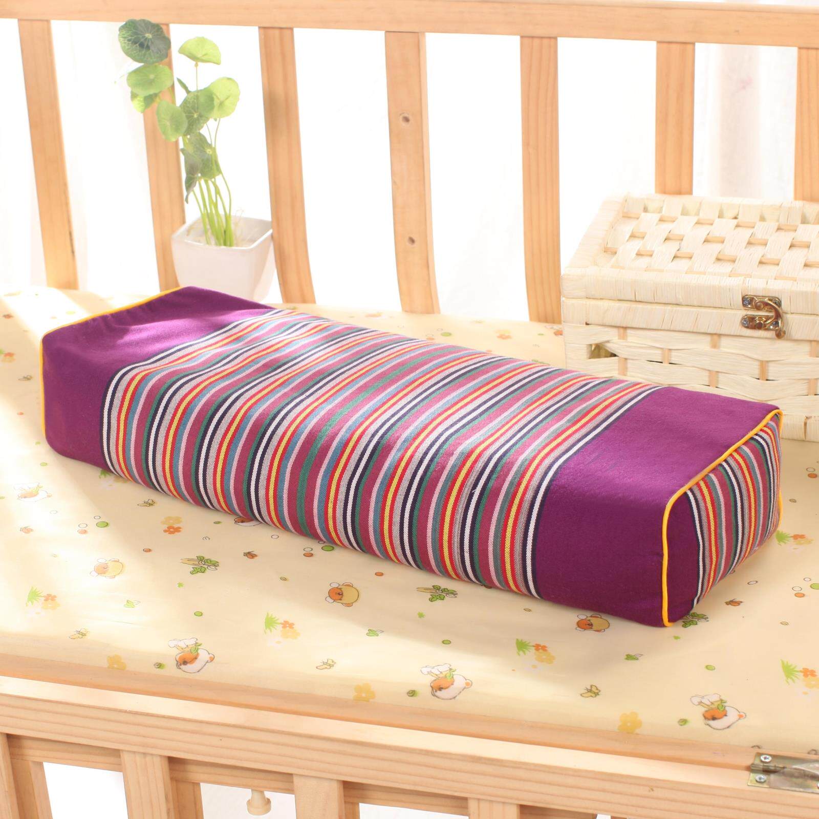 全棉老粗布荞麦皮枕头 颈椎保健枕传统护颈枕 单人方枕含芯可拆洗