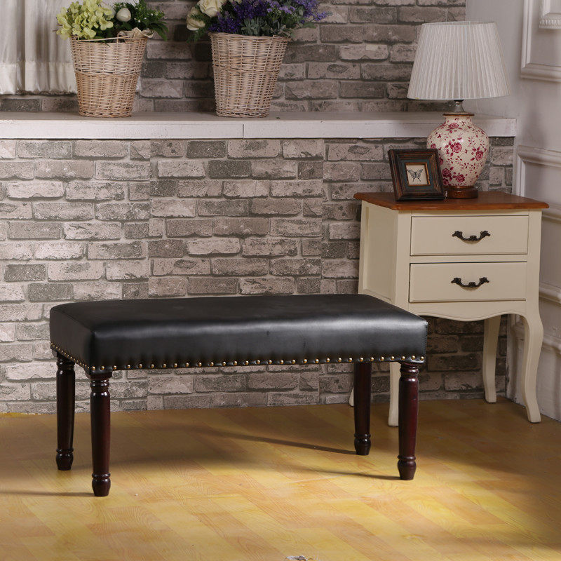 包邮换鞋凳服装店沙发凳长凳欧式美式实木脚凳床前床尾凳真皮凳子