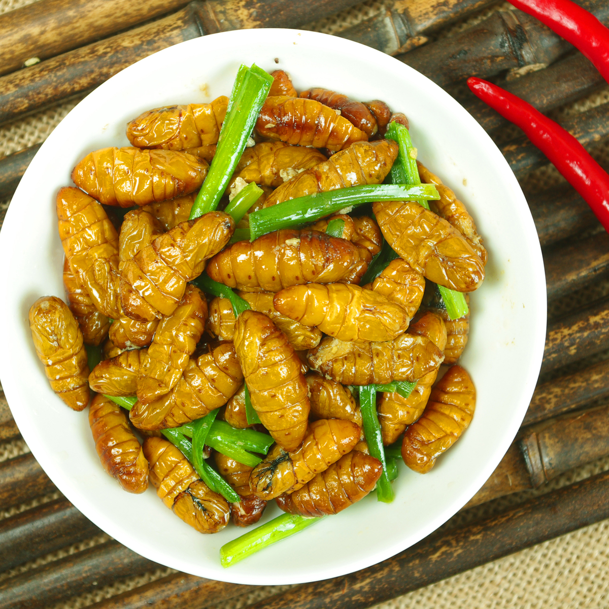 黄金蛹 金丝蛹桑蚕蛹 新鲜蚕蛹 小生蚕蛹 昆虫野味3份多地包顺