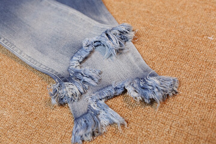 2017春季新款女童牛仔裤流苏裤脚修身中小童裤弹力2-8岁儿童裤子