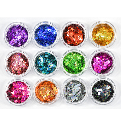 新款超闪超薄美甲镭射亮片贴片方形长方形方块彩色大亮片饰品包邮