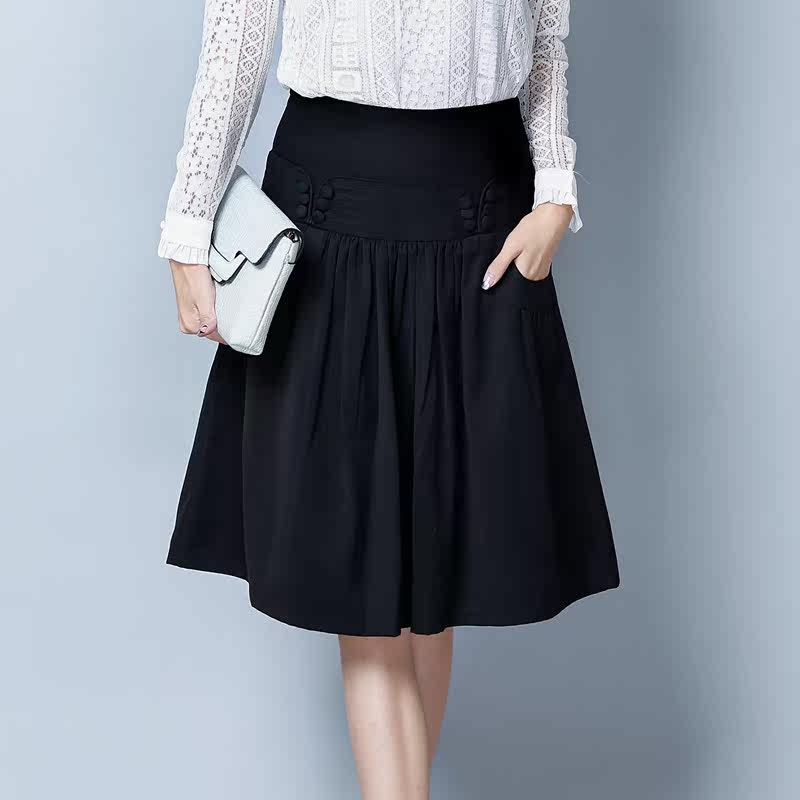 半身裙女半裙08168梦可2017秋季新款休闲裙子百搭中长款a字裙长裙