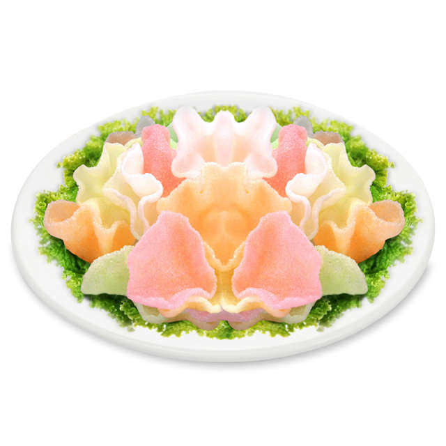 大连特产亚洲渔港彩色虾片500g对虾片龙虾片油炸虾片膨化食品