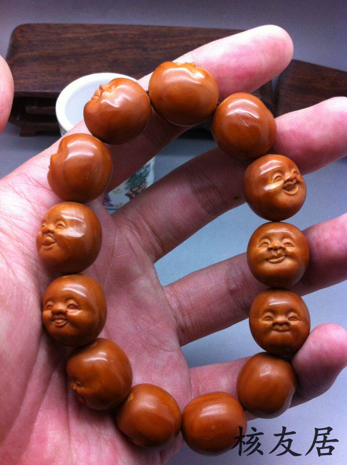 南工苏工名家 刘琴本工 七情六欲橄榄核雕手串童子 老核精致小籽