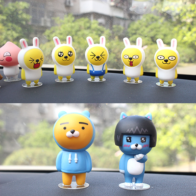可爱卡通韩国kakao屁桃君汽车摆件创意车载车上车内仪表台装饰品