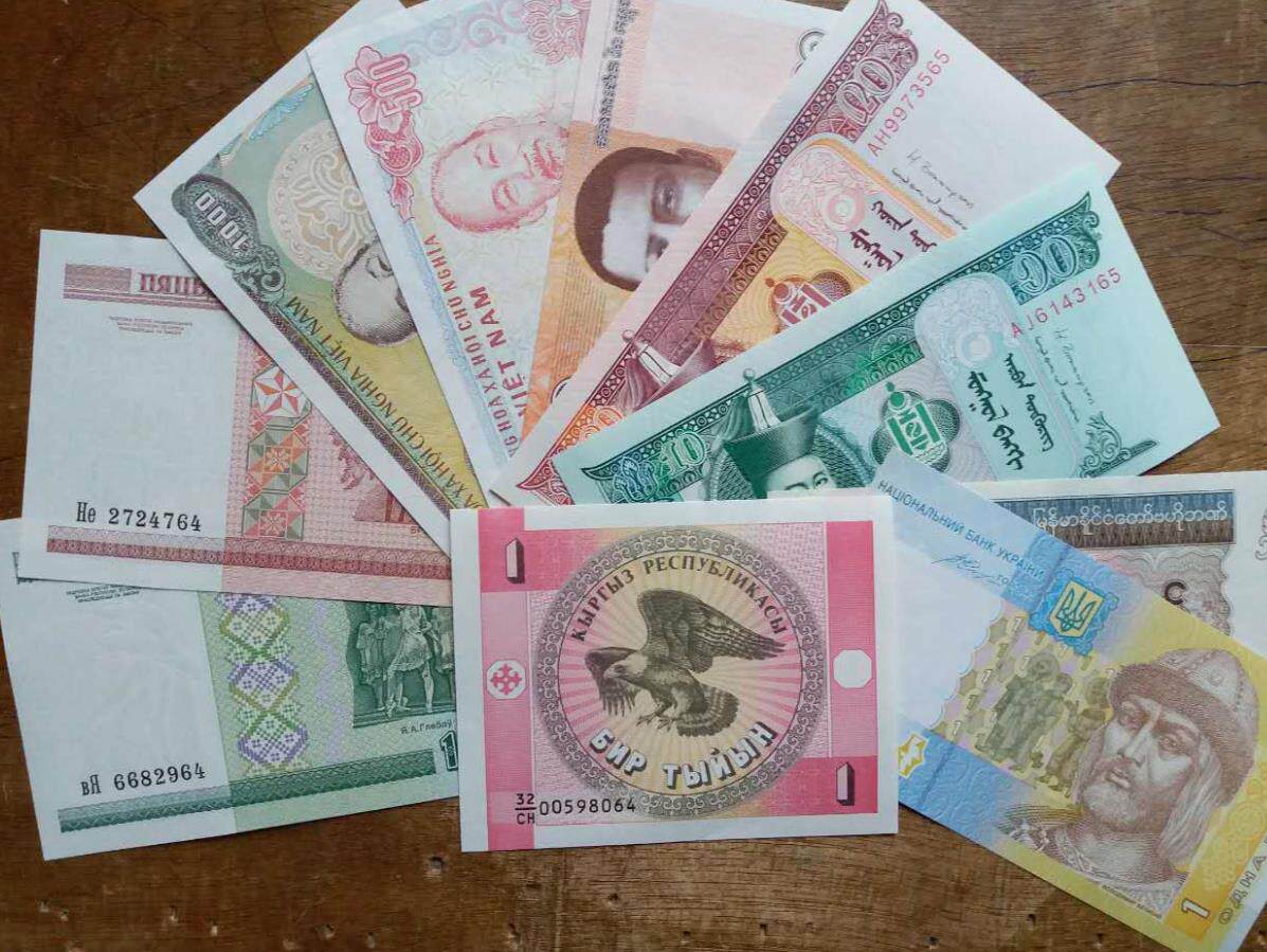 包邮 10张不同外币纪念钞 纸币越南缅甸蒙古朝鲜苏.