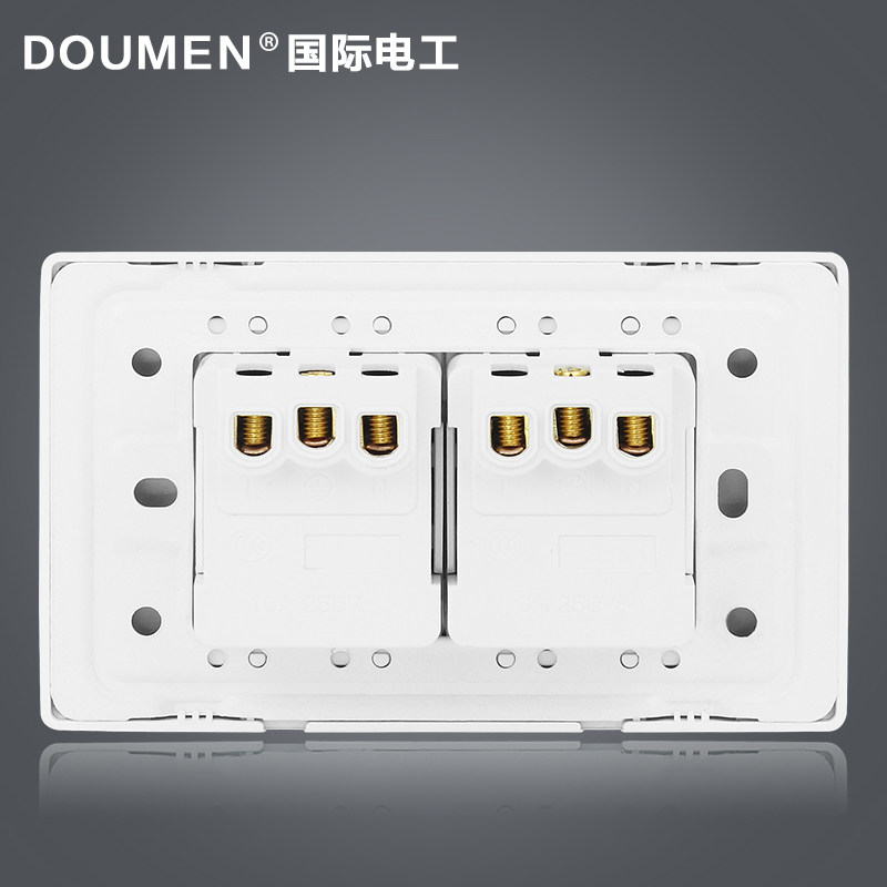 国际电工118型墙壁暗装钢架组合开关插座二位10十孔六孔插座雅白