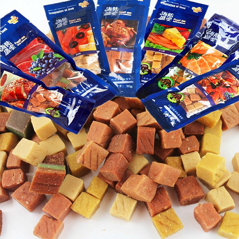 零趣海陆盛宴狗狗零食30g 宠物牛肉粒立方食品泰迪幼犬训练零食