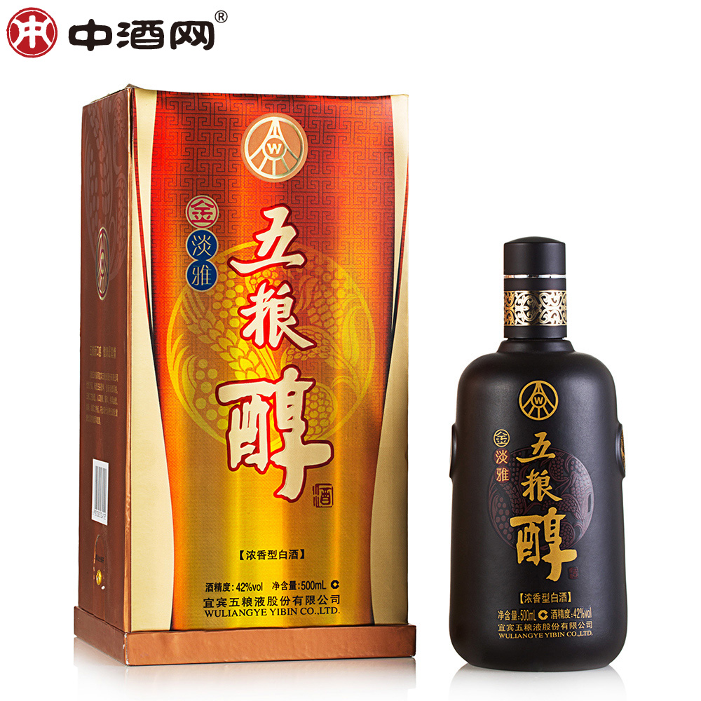 中酒网 42度五粮醇金淡雅500ml 五粮液股份公司白酒宴请送礼礼盒