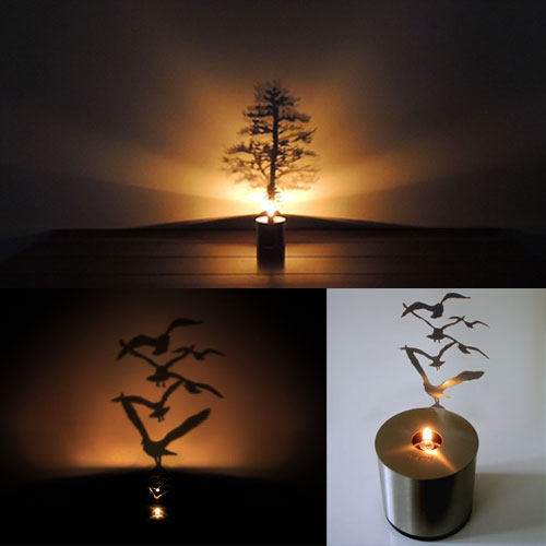 创意led仿真蜡烛影子灯 投影小夜安睡灯生日礼物送男女生儿童礼品