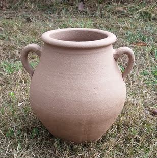 传统 土陶罐内外无釉土陶花瓶传统中国风摆件储物罐 四川传统手工粗陶