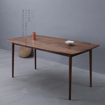 梵木诚品黑胡桃木咖啡厅餐桌办公桌实木家具北欧现代日式中式桌子