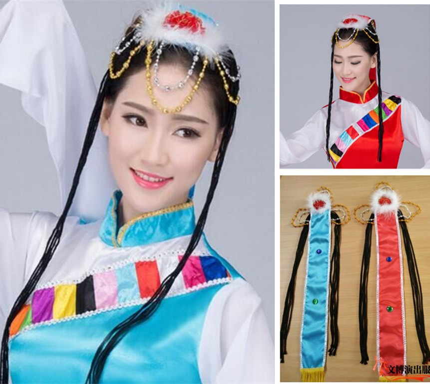 查看淘宝新款少数民族头发饰品 藏族舞蹈头饰 小辫子 西藏蒙古演出