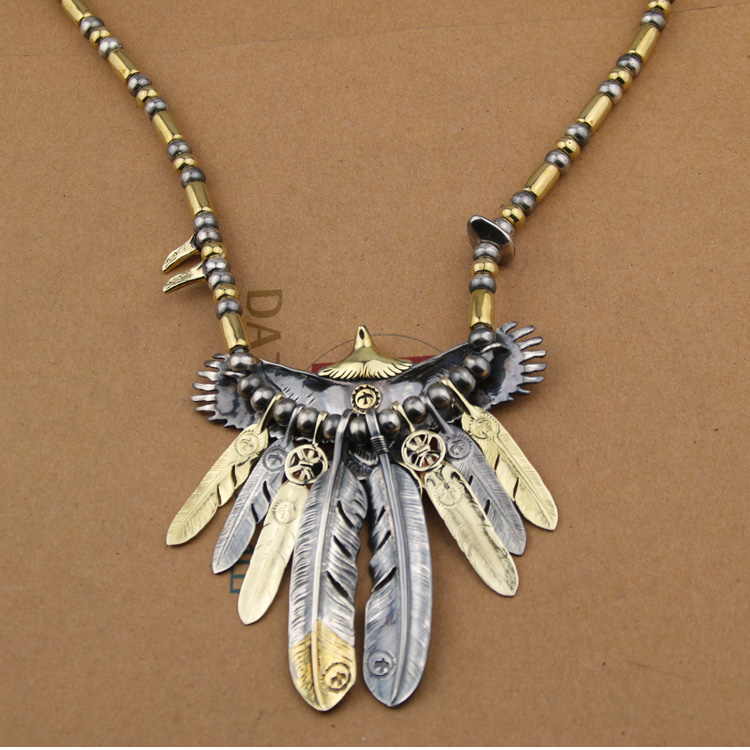 高桥吾郎goros组合套装goros实心珠项链羽毛大鹰925纯银手工复刻