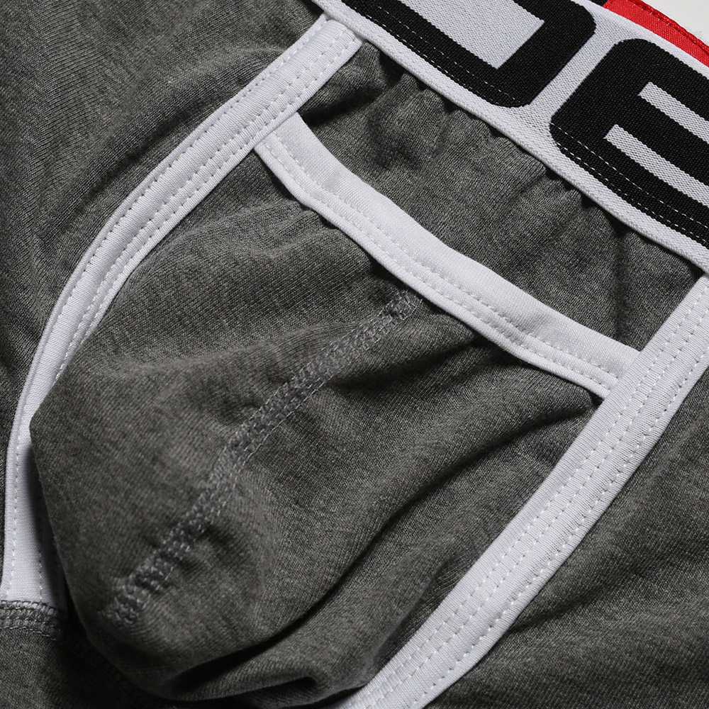 desmiit男士平角内裤运动带口袋透气棉质舒适u凸囊袋低腰性感短裤