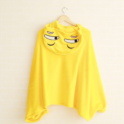 滑稽脸披风 搞笑斗篷 懒人披肩 遮光空调毛毯qq表情害怕恶搞包邮