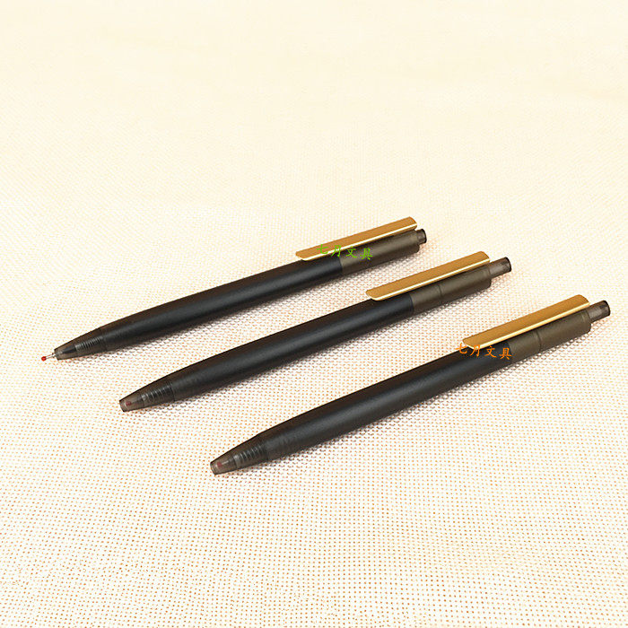 包邮 晨光黑水晶笔 磨砂三角笔杆按动中性笔h4502 全针管按动水笔