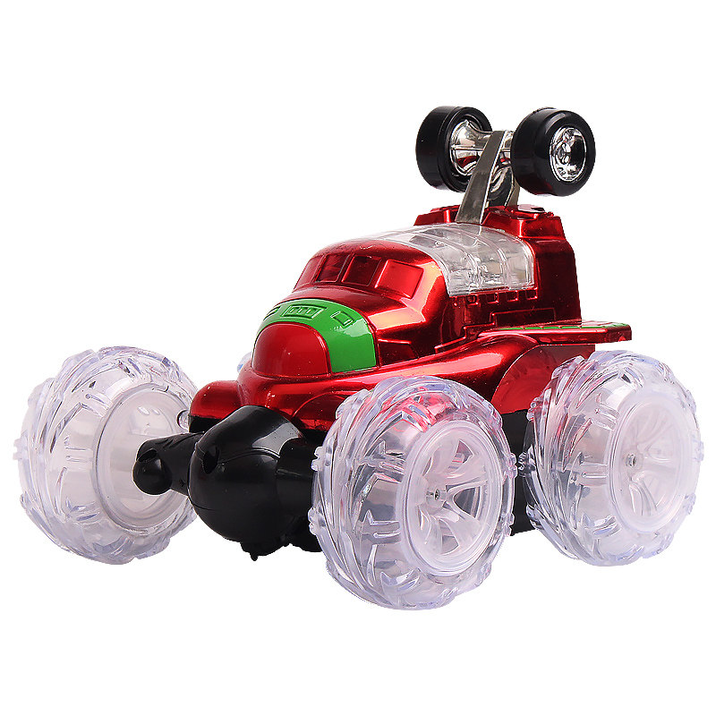 仁达遥控翻斗特技车 充电电动翻滚车带灯光音乐男孩儿童玩具车
