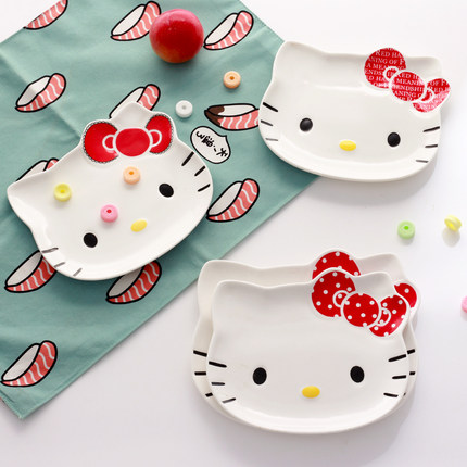 hello kitty凯蒂猫 美耐皿 密胺 餐具盘子 卡通 餐盘 碟子 菜盘_不
