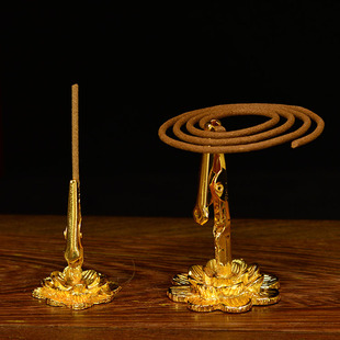 纯铜莲花香架檀香盘香线香香座香托香夹香插点香器香道居室佛堂