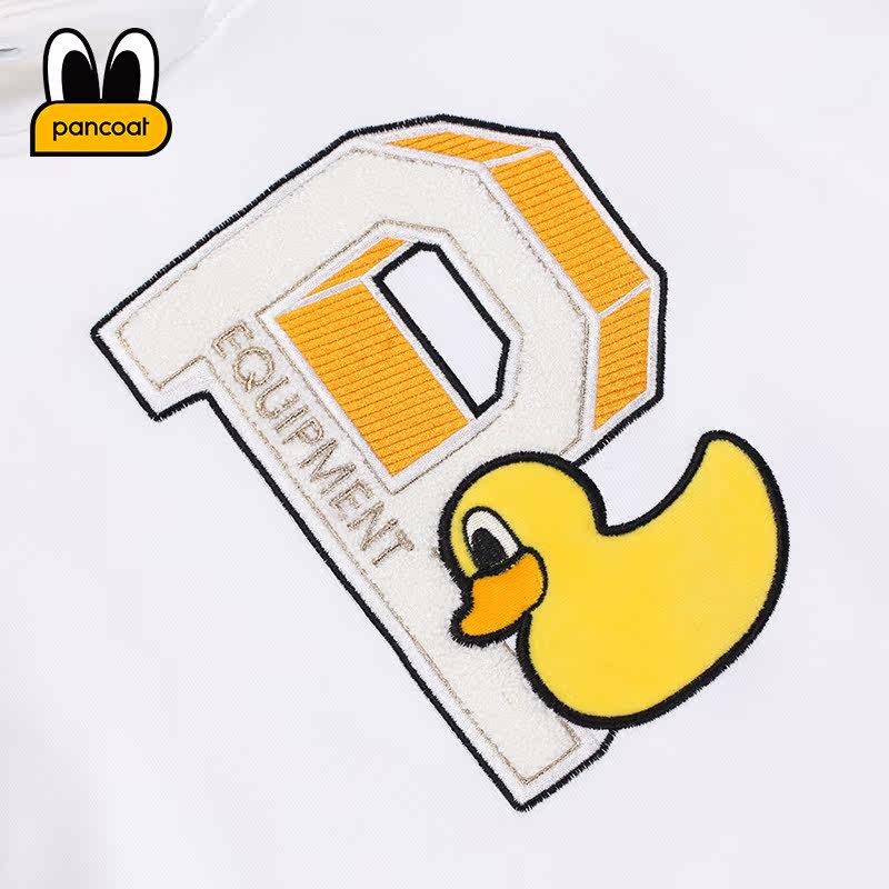 pancoat潮牌大黄鸭男女款绣花连帽卫衣长袖外套pcatt173084u