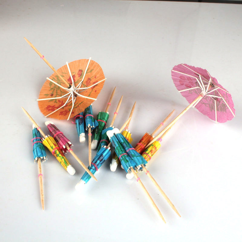 一次性小伞签小果叉牙签伞 水果签 奶茶店果汁沙冰装饰小雨伞包邮