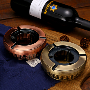 欧式复古烟灰缸金属创意个性大号潮流多功能客厅家用办公室摆件