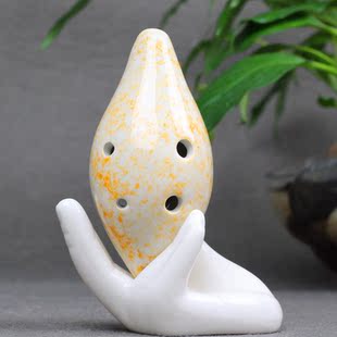 乐器 厂家批发正品6孔陶笛 买一送五特价包邮 纯手工彩绘中音c调乐器