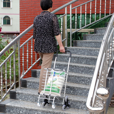 购物车爬楼买菜车 铝合金小拉车拉杆拖车老年人手推车便携可折叠