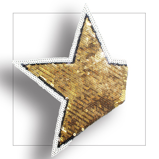 包邮三角星亮片布贴大号外套毛衣衣服补丁贴服饰辅料装饰贴花贴