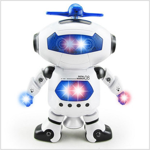 【特价】机器人 太空炫舞360度旋转音乐发光儿童益智电动玩具包邮 会