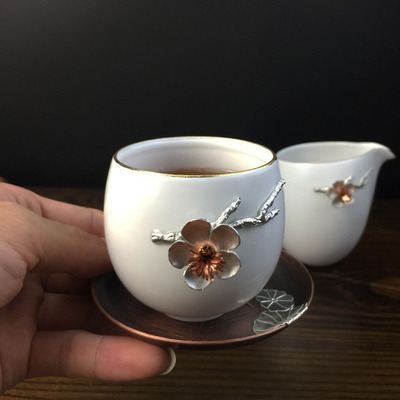 锡制 公道杯茶海汝瓷 品茗杯陶瓷功夫茶具零配分茶器公杯匀茶杯器