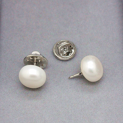 时尚简约天然淡水珍珠领针扣 刺马钉小胸针开衫别针扣防走光扣女