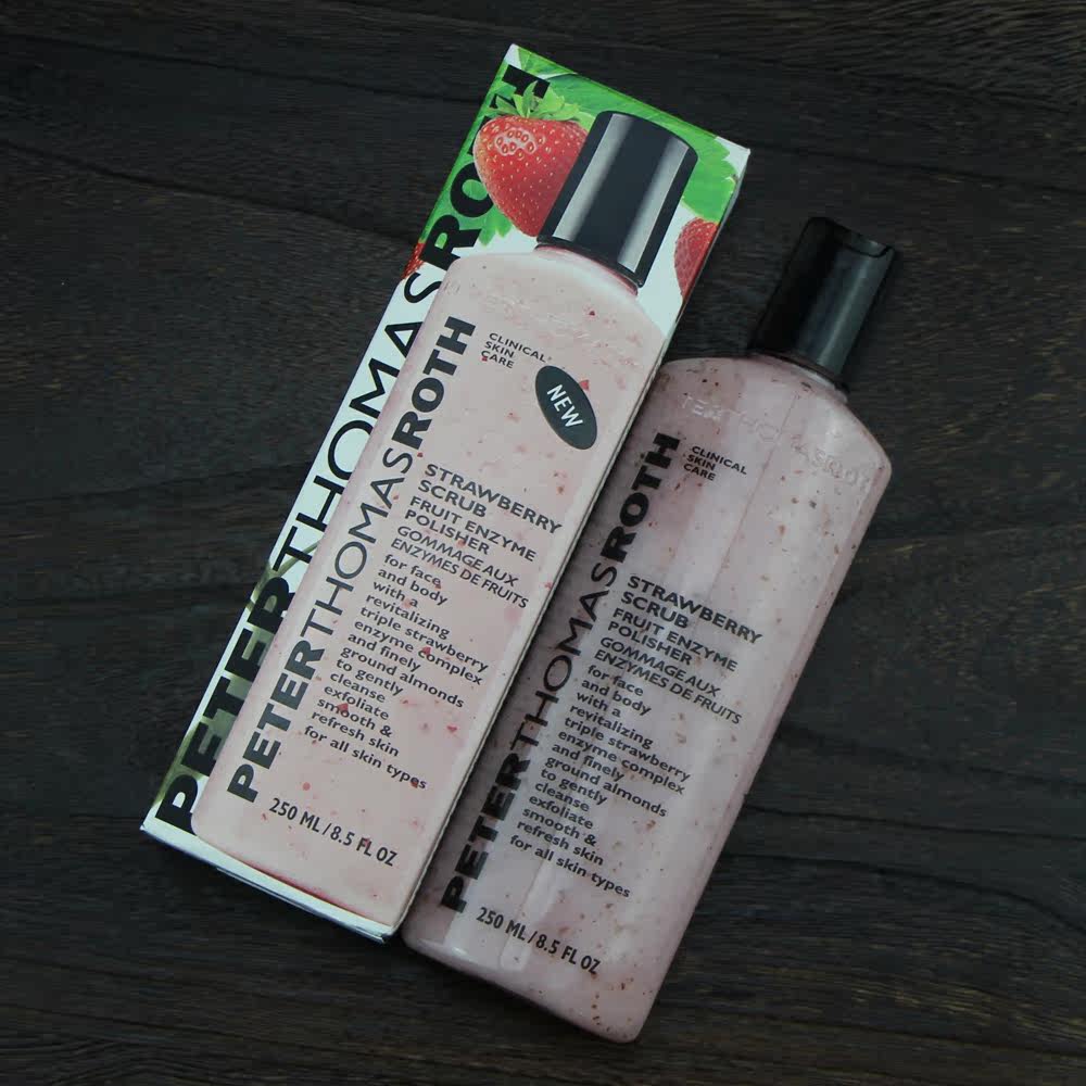 美国代购ptr彼得罗夫草莓去角质磨砂啫喱250ml提亮肤色改善暗沉
