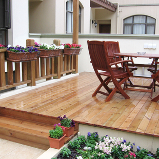南京碳化木地板阳台户外庭院木板材材樟子松护栏花架