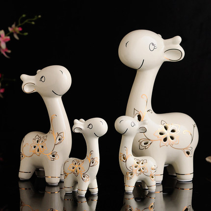 结婚礼物创意一家三口小象客厅电视柜酒柜工艺家居装饰品大象摆件_5折