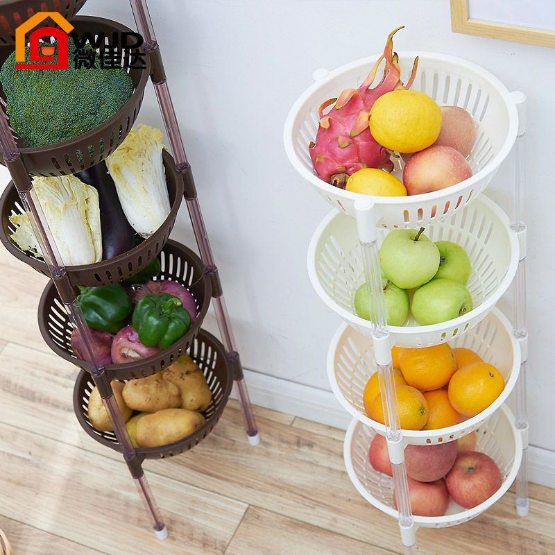 加厚pp蔬菜置物架落地架水果收纳架三角架厨房用品储物架子筐架