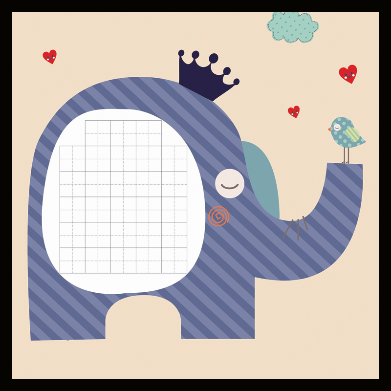 学生硬笔书法专用练习纸钢笔创作展览比赛纸卡通田字格 梦幻儿时