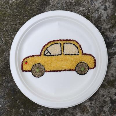 diy豆子贴画幼儿园手工材料包 暖场活动亲子趣味贴画半成品 汽车