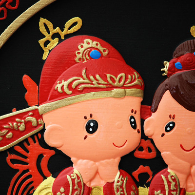 活性炭雕218早生贵子工艺品婚房小摆件创意实用结婚礼物闺蜜送礼