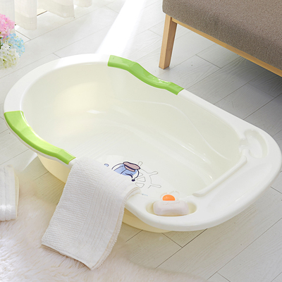 婴儿浴盆儿童洗澡盆卡通浴桶塑料加宽加大宝宝洗浴浴桶婴儿浴盆