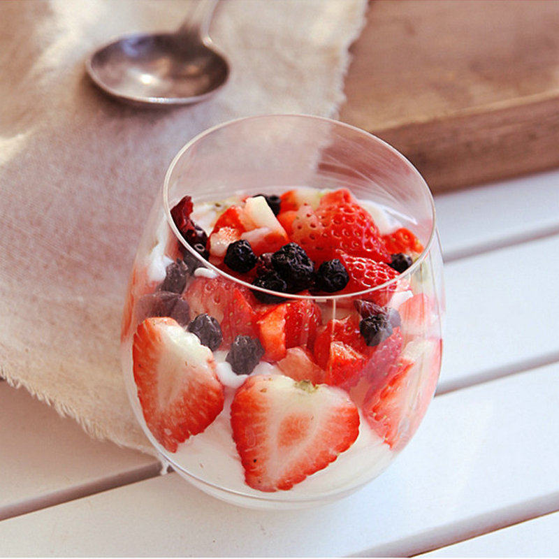 日本超人气ins思慕雪玻璃杯圆形酸奶慕斯杯水杯冷饮冰激凌雪糕杯