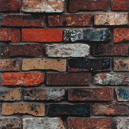 3d立体复古怀旧仿砖纹砖块砖头墙纸餐厅咖啡馆酒吧文化石红砖壁纸_7折