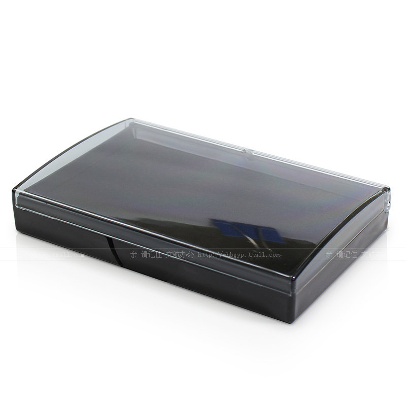 多省包邮 得力9864黑色大方形速干油性防水财务海绵指纹快干印台