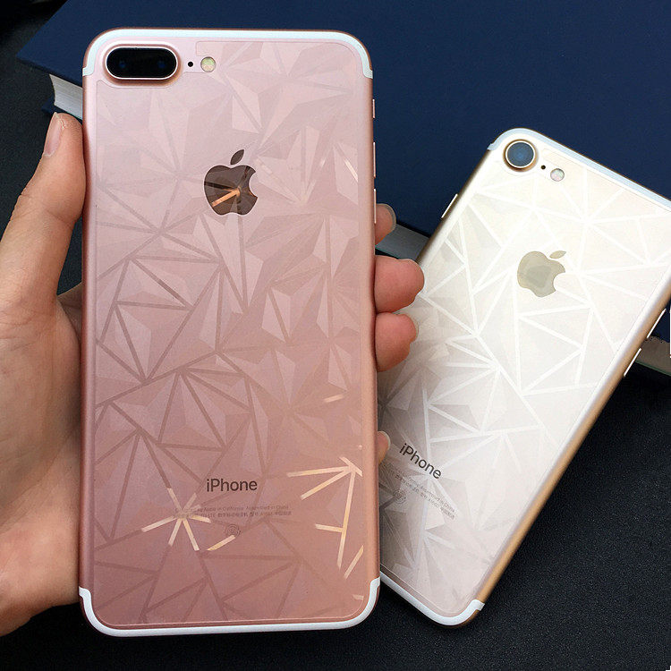 iphone7后膜钻石菱形苹果7plus 3d立体背面贴膜磨砂手机贴膜菱形